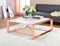 Porviche Coffee Table, White High Gloss & Rose Gold
